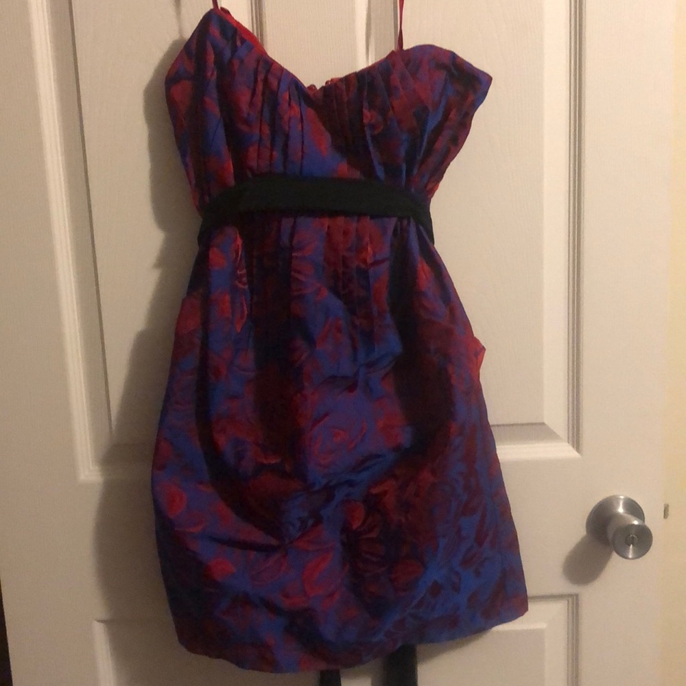Blue and Red Cocktail Dress